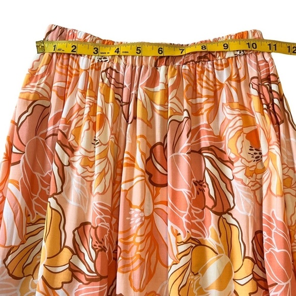 NWT Hello Molly Tiered Ruffled Maxi Skirt XS Tangerine fairy whimsical flowing - Picture 8 of 8